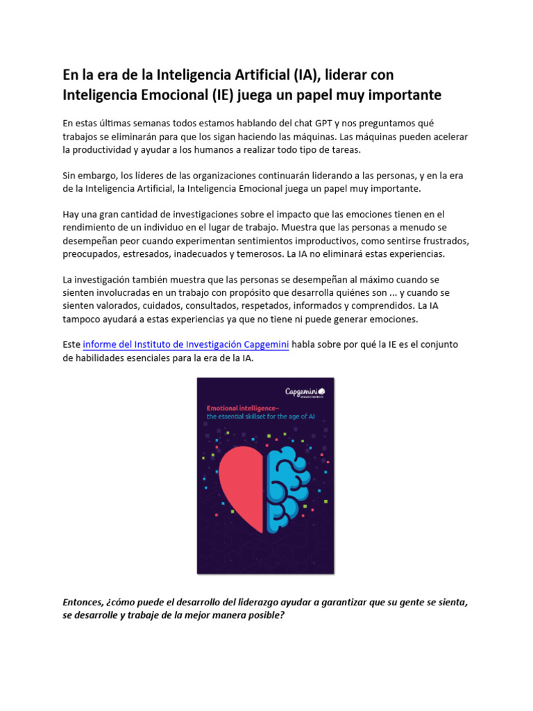 IE en La Era de La Inteligencia Artificial - Liderazgo | PDF | Las ...