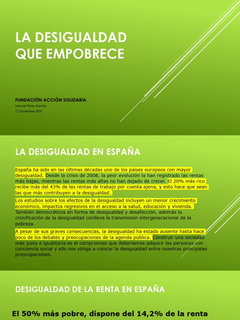 Desigualdad y Pobreza en España 2023 | PDF | Desigualdad social ...