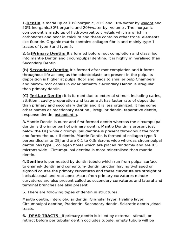 Dentin Pdf Dentin Tooth