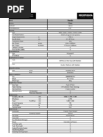 Civic EXI Brochure Specs