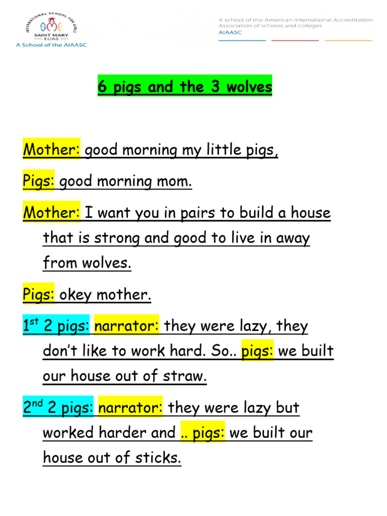 6 Pigs and The Wolf | PDF