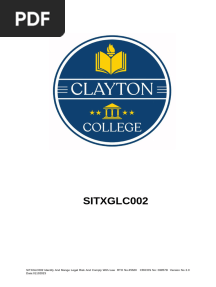 SITXGLC002 Identify and Manage Legal Risks and Comply With Law
