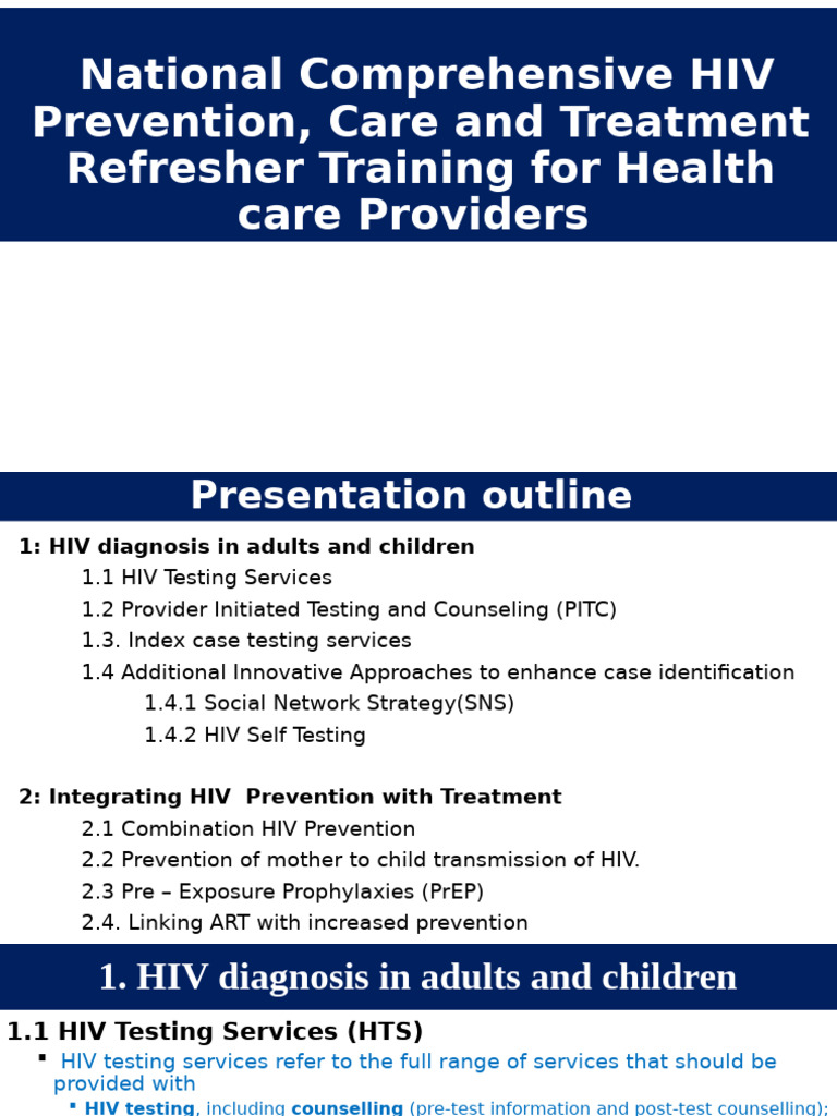 HIV Prevention and Care Training Guide | PDF | Hiv | Prevention Of Hiv/Aids