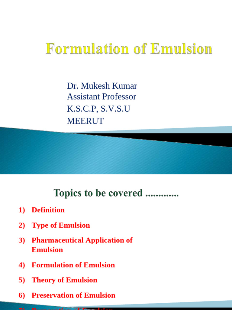 Comprehensive Guide to Emulsions | PDF | Emulsion | Chemistry