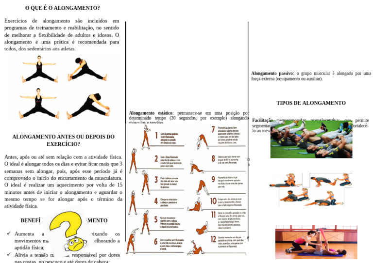 Tipos e Benefícios do Alongamento | PDF | Flexibilidade (anatomia ...