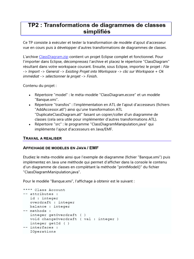 Transformations de diagrammes Java | PDF | Java (Langage de ...