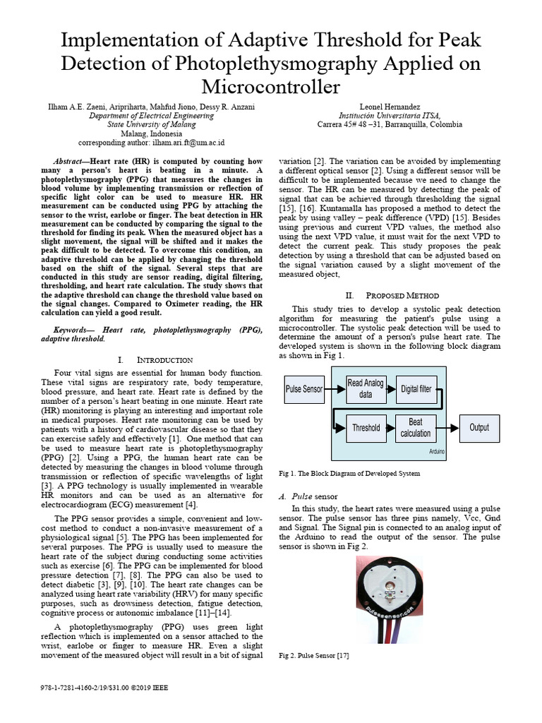 Implementation of Adaptive Threshold For Peak Detection of ...