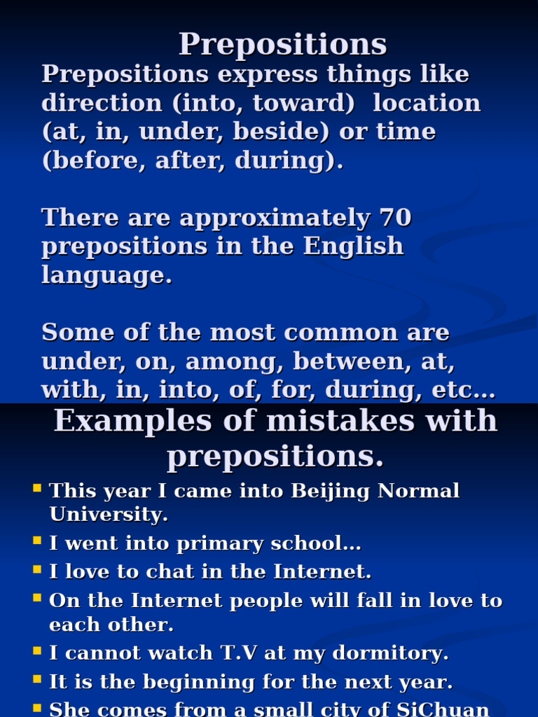 Common Preposition Mistakes Explained | PDF | Adjective | Adverb