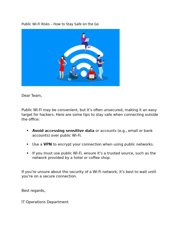 3 Public Wi-Fi Risks – How to Stay Safe on the Go | PDF