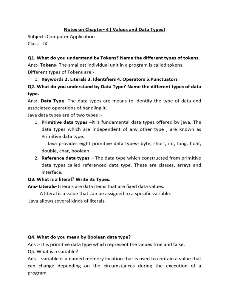 Computer Application STD IX Notes | PDF