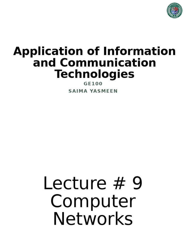 Week9 (1) | PDF | Transmission Medium | Computer Network