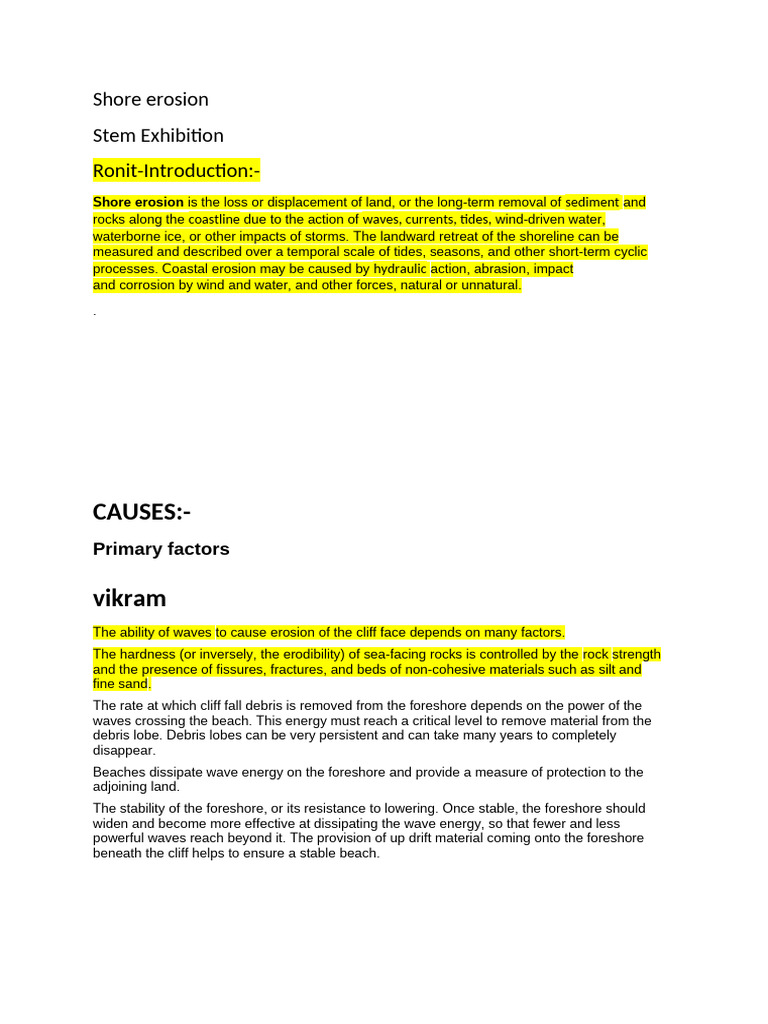 Tidal Erosion Script | PDF | Beach | Erosion