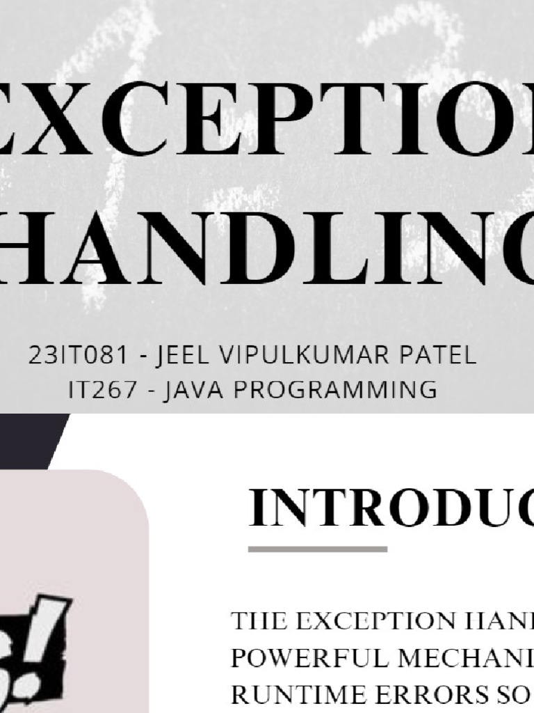 Exception Handling in Java | PDF