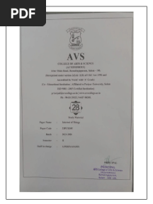 INTERNET OF THINGS NOTES