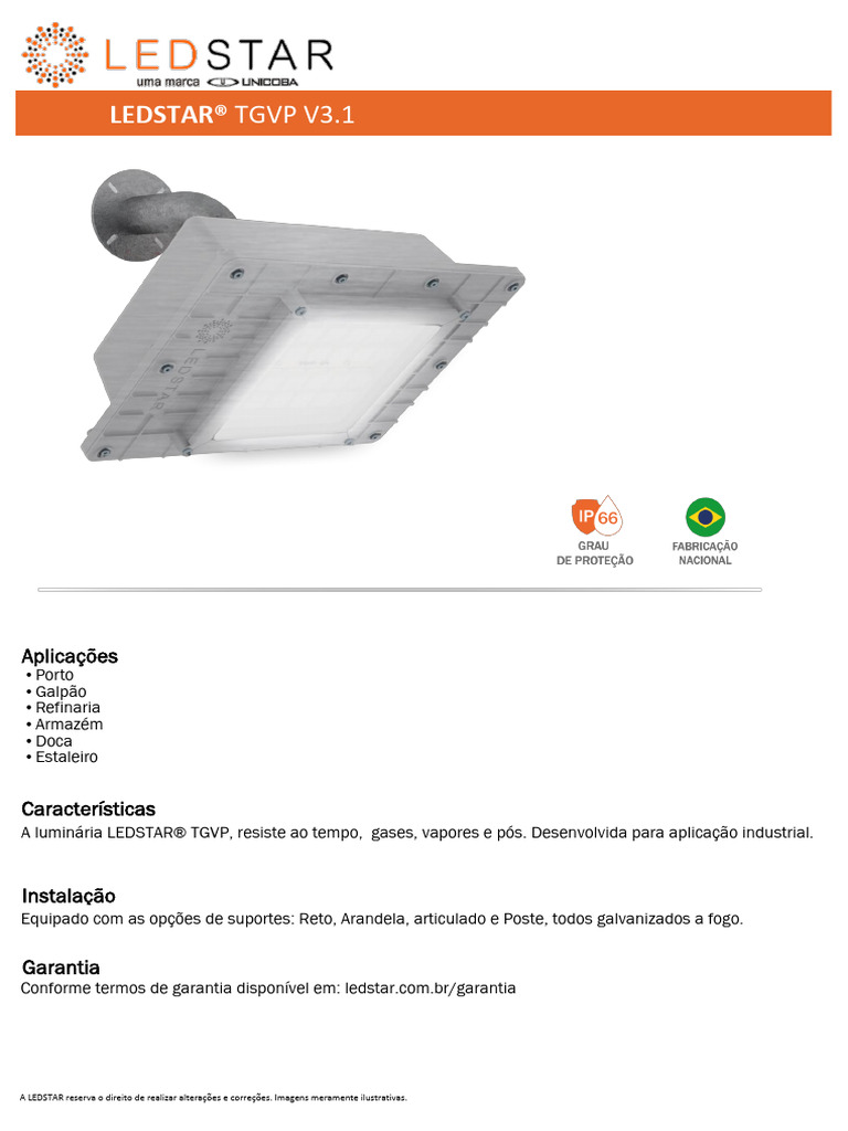 Luminária Industrial LEDSTAR® TGVP V3.1 | PDF