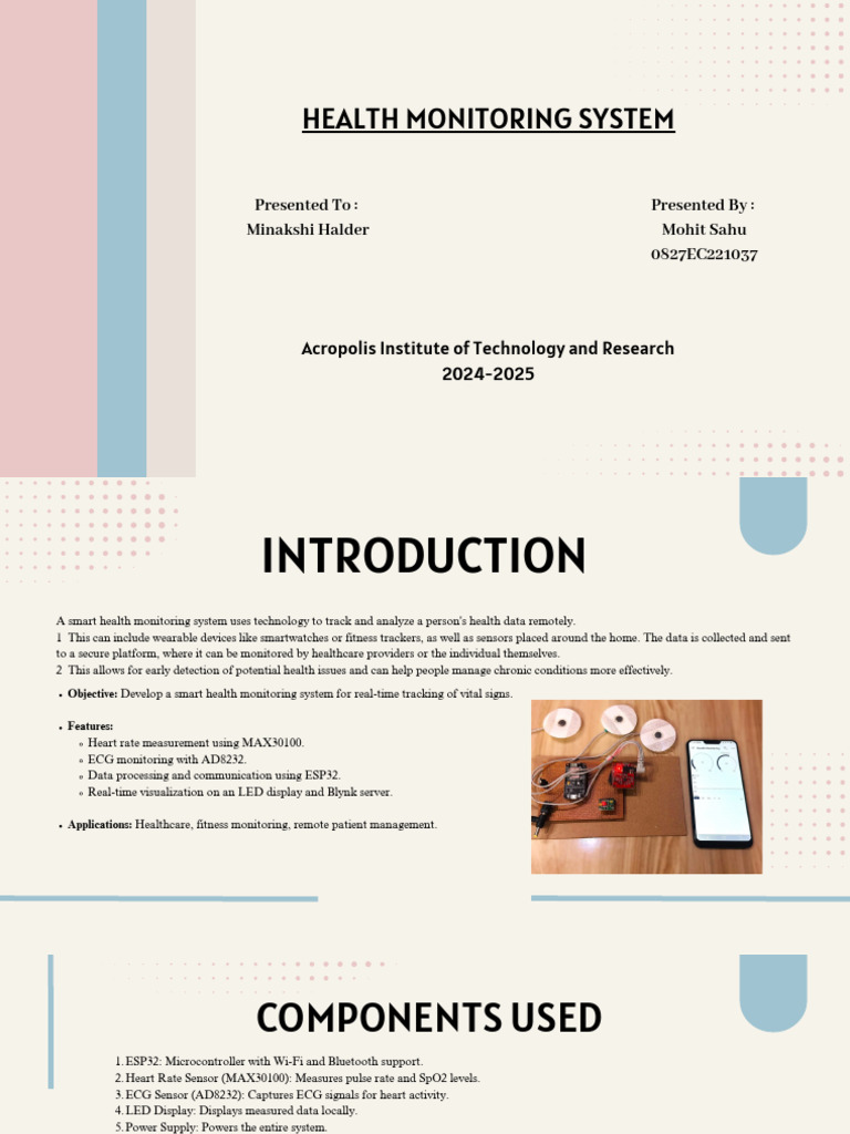 Smart Health Monitoring System | PDF | Monitoring (Medicine ...