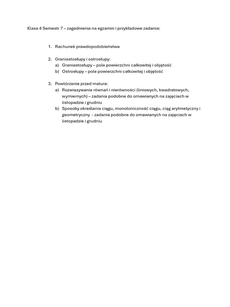 Semestr-7-zagadnienia | PDF