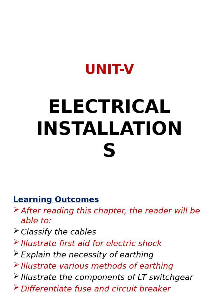 Electrical Installation Safety Guide | PDF | Fuse (Electrical) | Watt