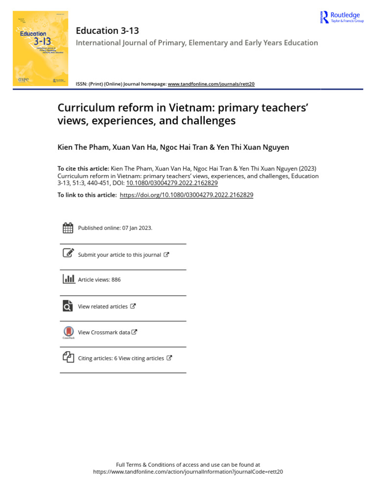 Vietnam Primary Curriculum Reform Insights | PDF | Educational ...