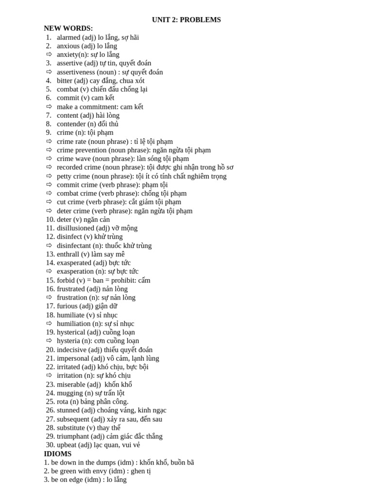Lớp 12 - New Words Unit 2 | PDF