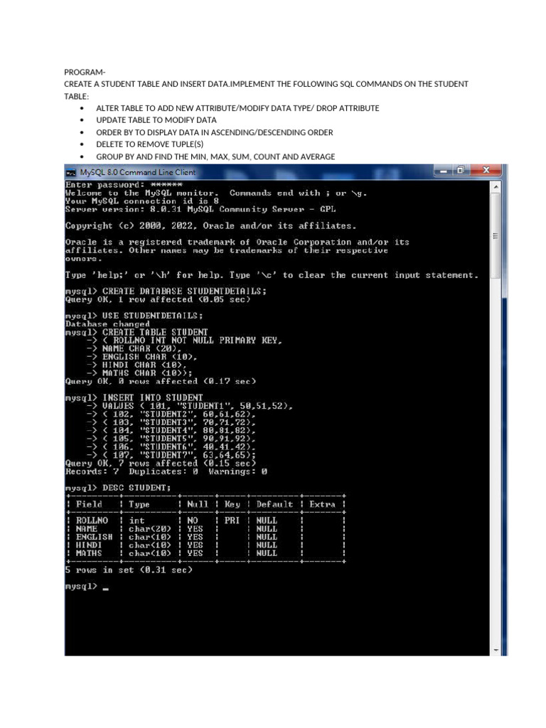 SQL Practical - 094118 | PDF