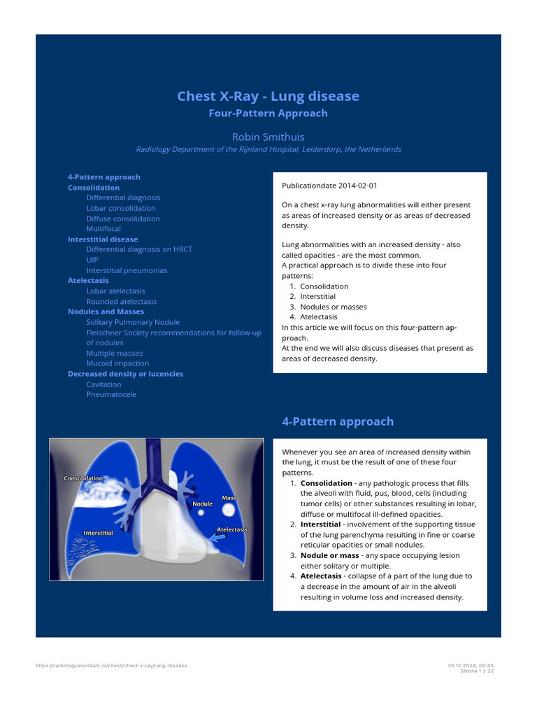 Four Patterns of Lung Abnormalities | PDF | Pneumonia | Lung