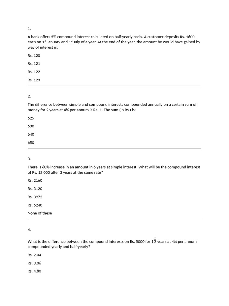 Compound Interest | PDF | Compound Interest | Interest