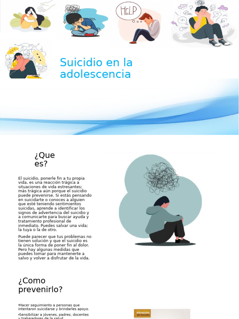 Suicidio en La Adolescencia-1 | PDF | Suicidio | Trastorno mental