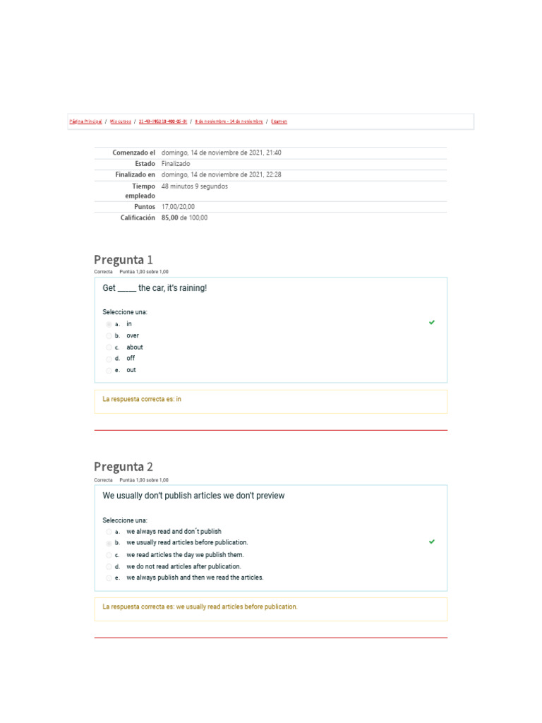 Examen Final de Inglés Resuelto | PDF | Rhinology