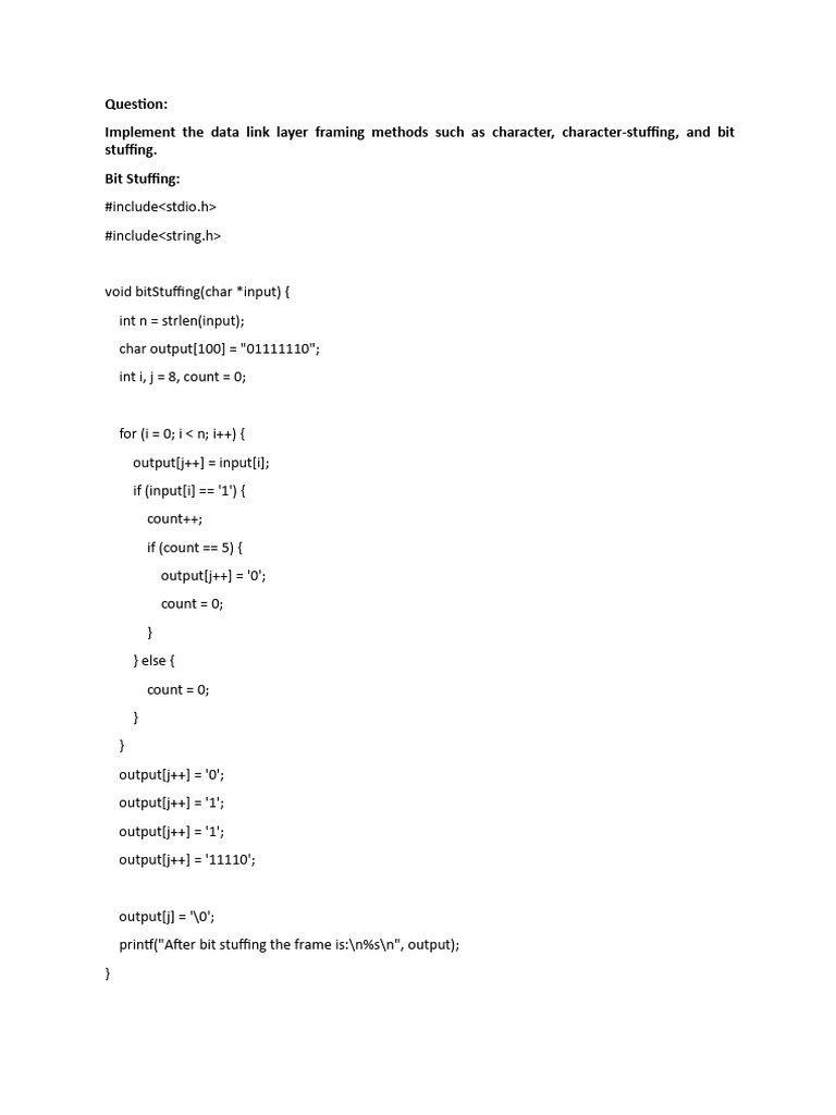 Data Link Layer Framing and CRC Implementation | PDF | Ip Address ...