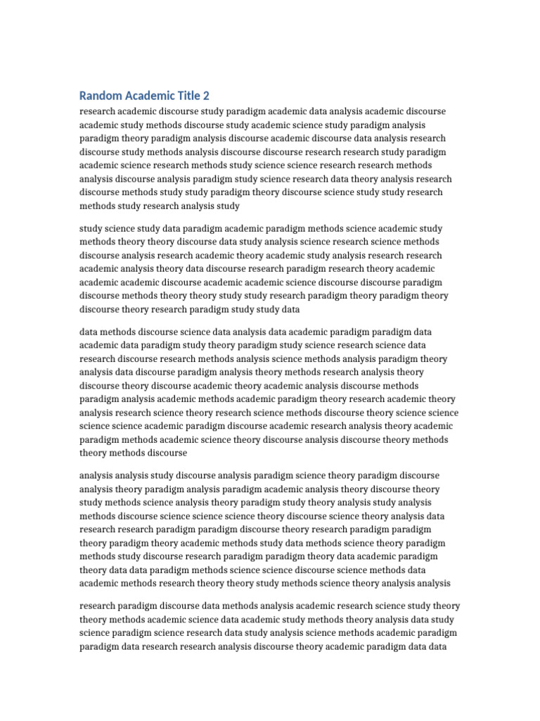Random Academic Document 2 | PDF | Science | Discourse