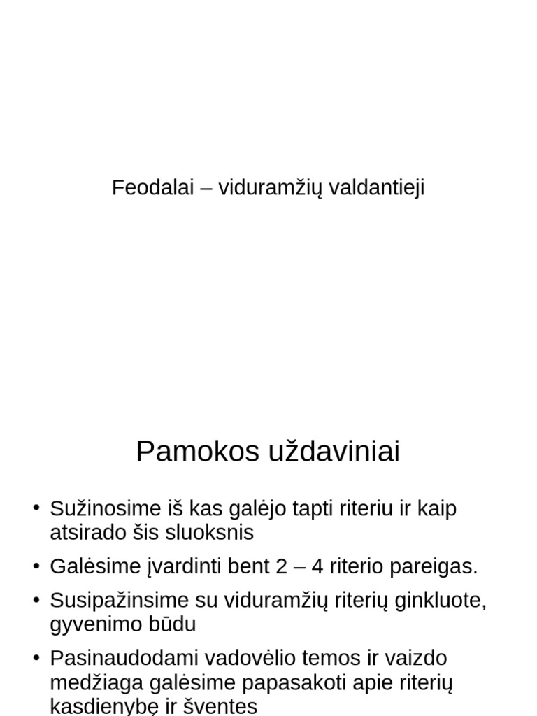 feodalai - viduramziu valdantieji | PDF