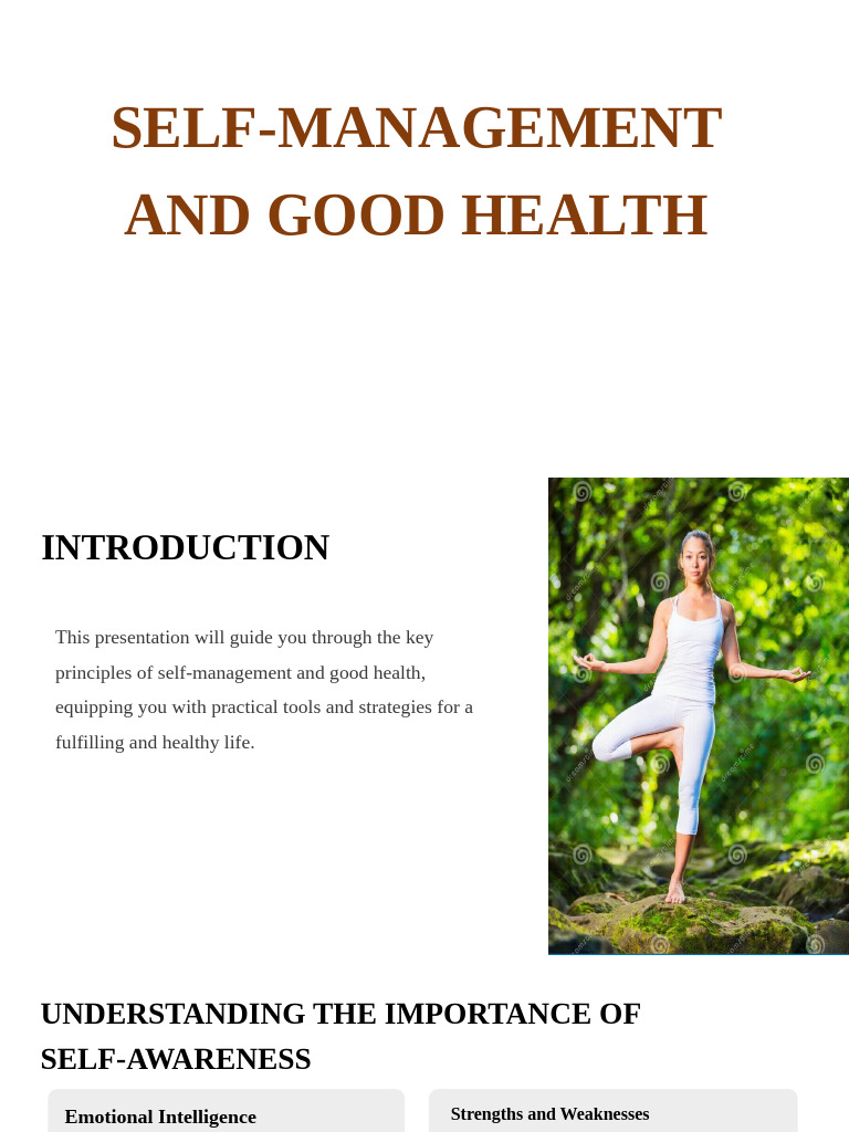 Self-Management for Better Health | PDF | Sleep | Mindfulness