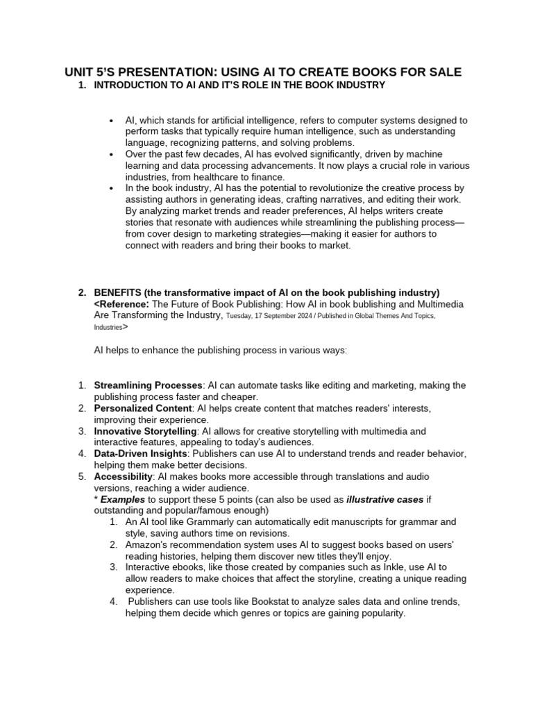 AI's Impact on Book Publishing | PDF | Artificial Intelligence ...