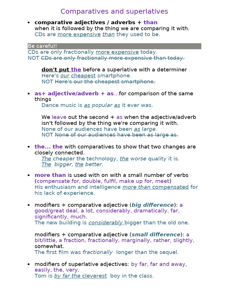Comparatives and Superlatives | PDF