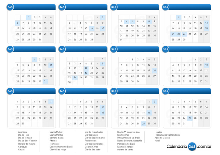 Calendário 2025 Copia | PDF