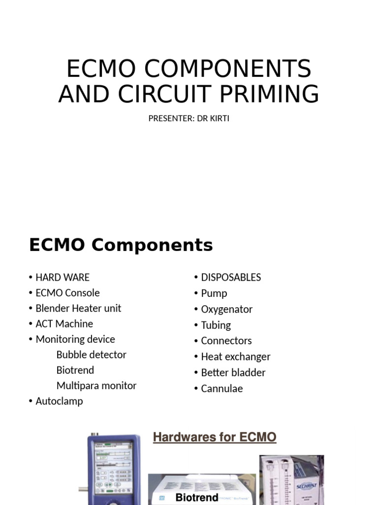 ECMO Components and Circuit Overview | PDF | Pump