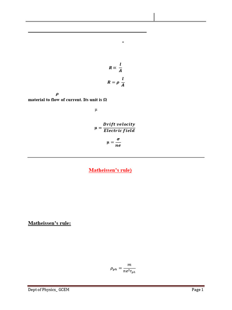 Electrical Properties: Module 4 Notes | PDF | Electrical Resistivity ...