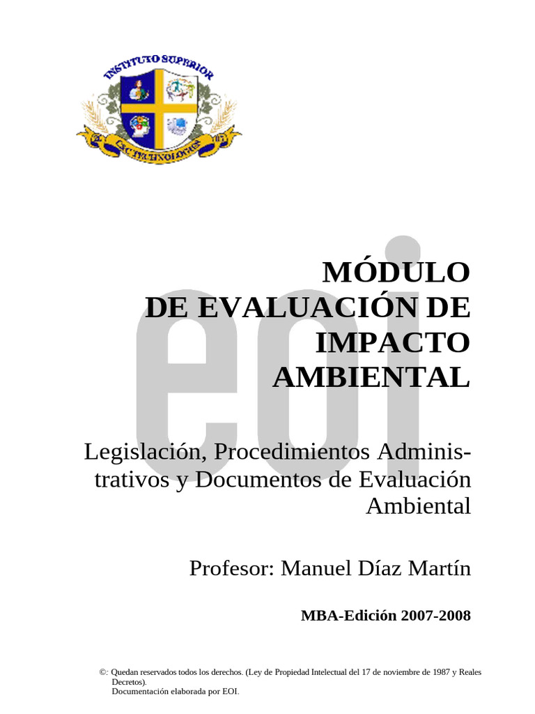 Evaluación de Impacto Ambiental | PDF | Evaluación de impacto ambiental ...