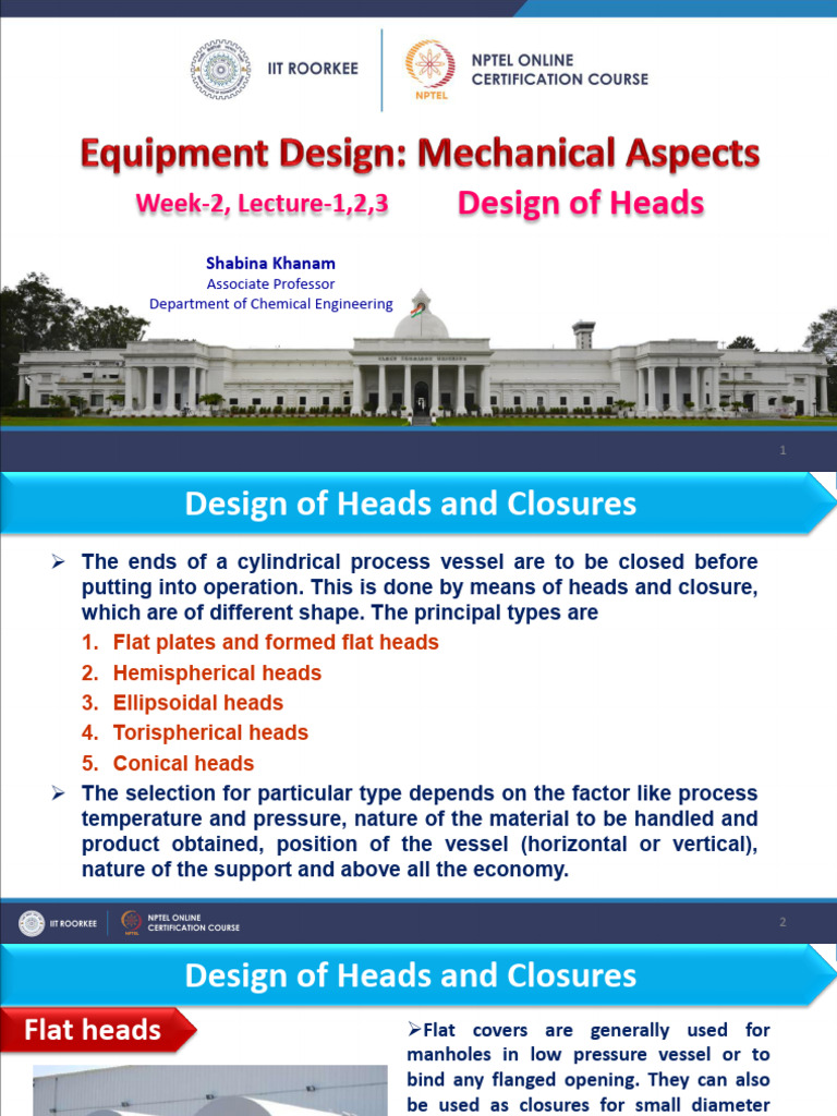 W2L1,2&3-Design of Heads | PDF | Pressure | Sphere