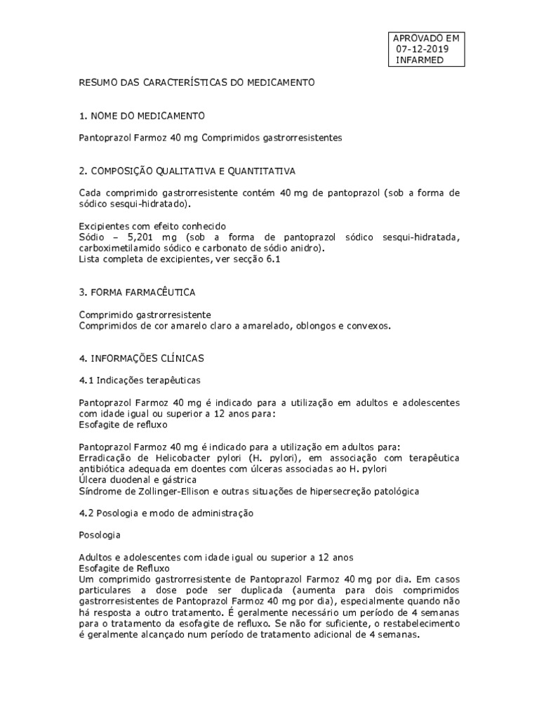 PANTOPRAZOL FARMOZ 40MG RCM PDF Gravidez Vitamina B12