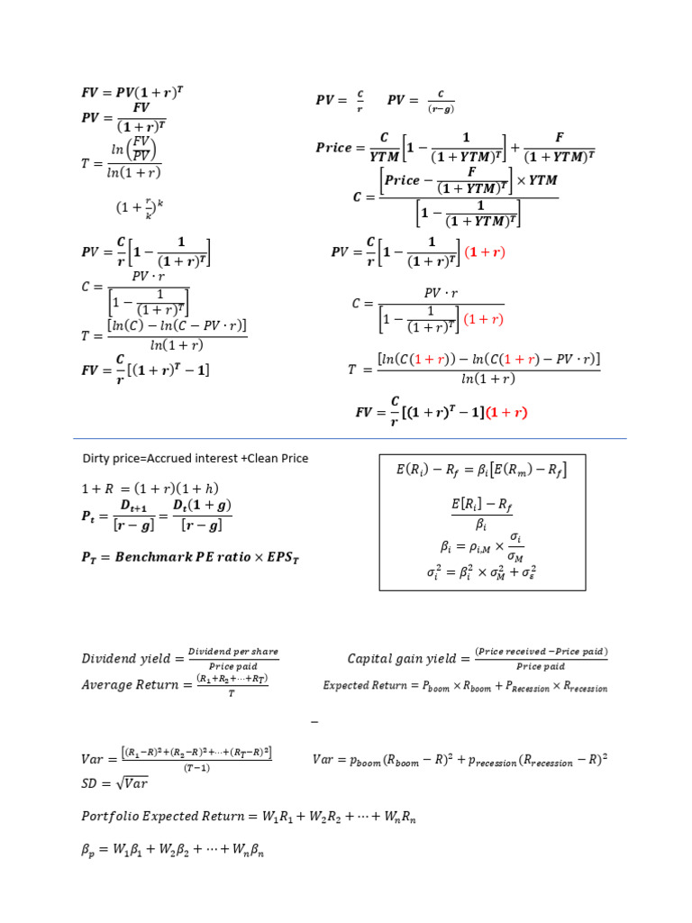 Formula Midterm Final | PDF | Business | Stock Market
