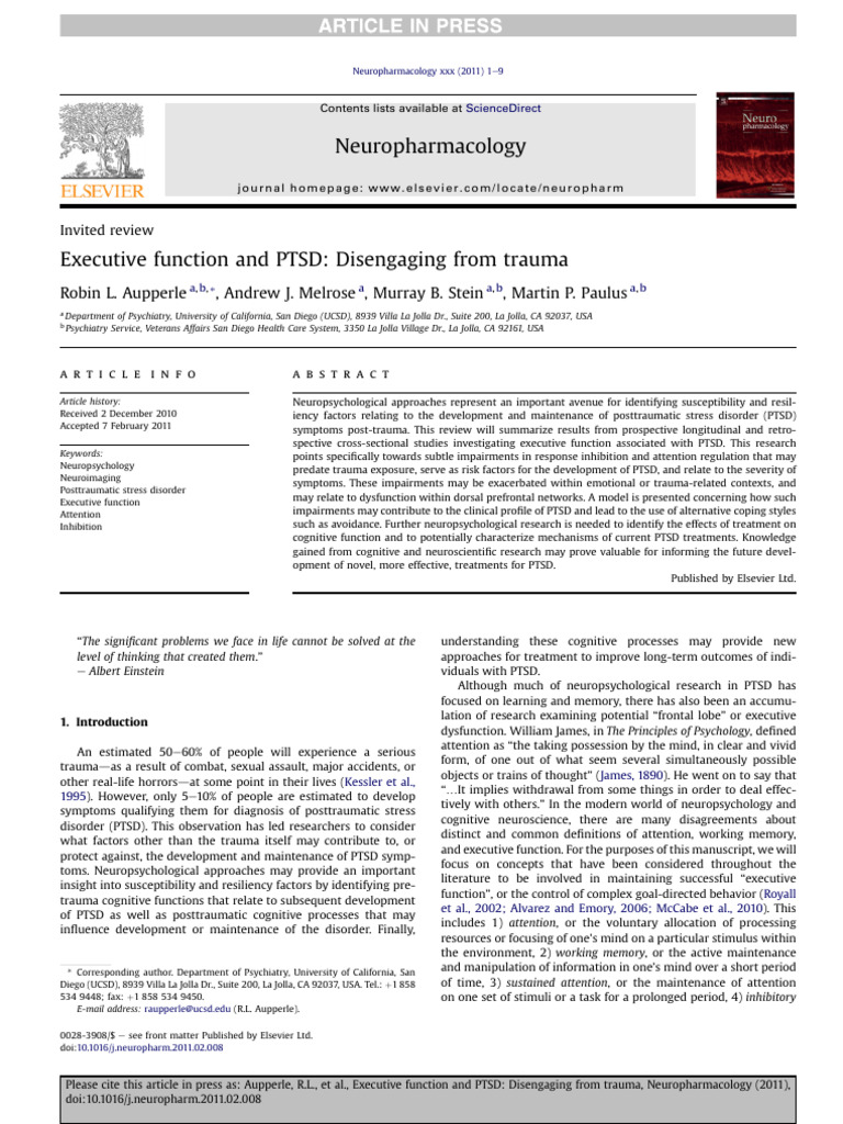 Wisconsin Card Sorting and PTSD | PDF | Executive Functions ...