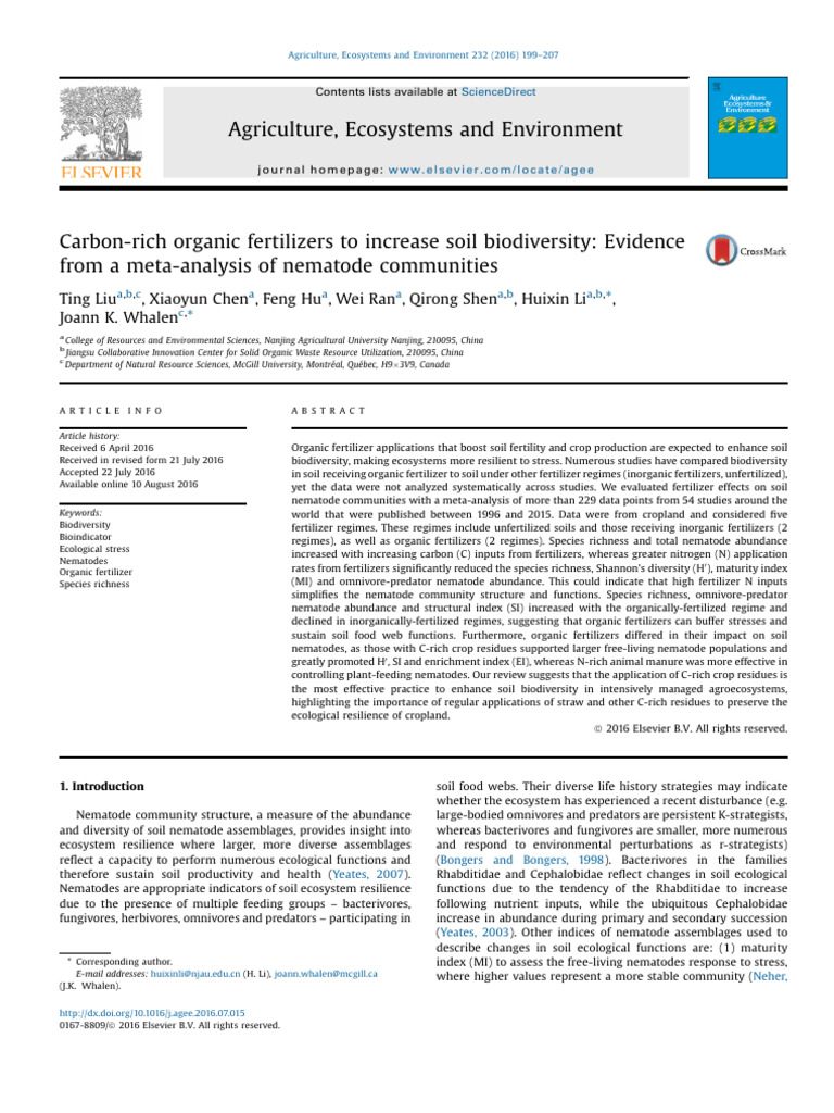 Organic Fertilizers Boost Soil Biodiversity | PDF | Fertilizer | Soil