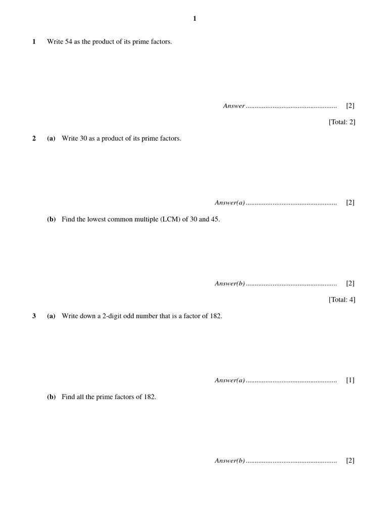 F3 Maths Exercises and Answers | PDF | Mathematical Concepts | Number ...