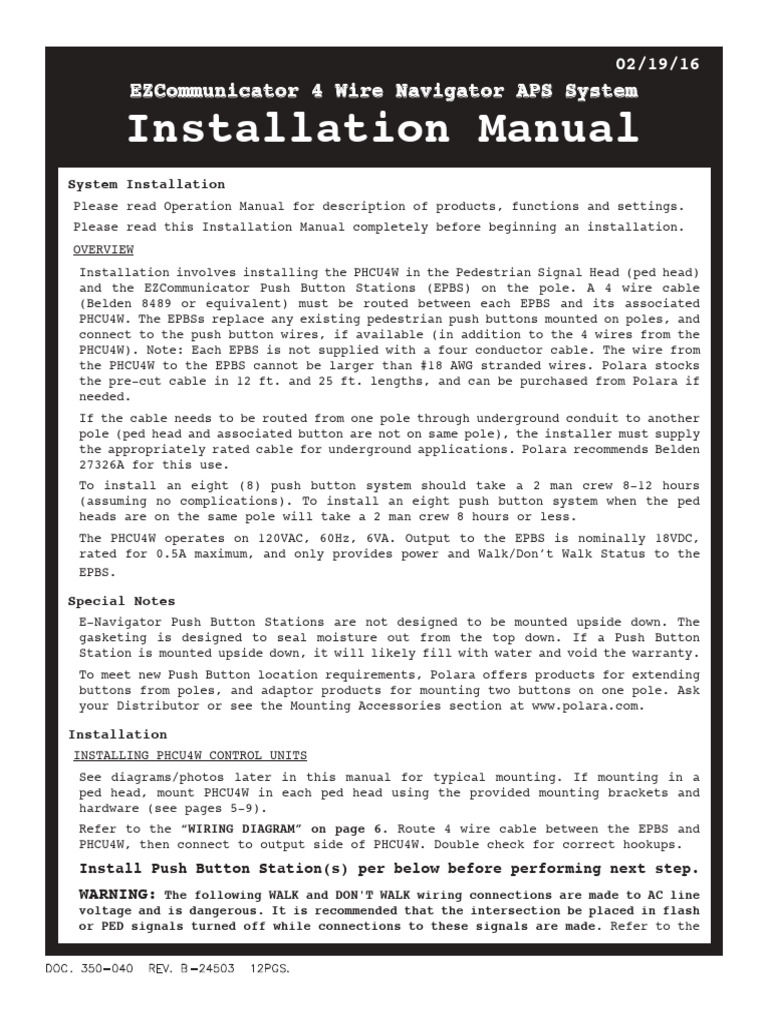 EZCommunicator Push Button Installation Guide | PDF | Screw ...