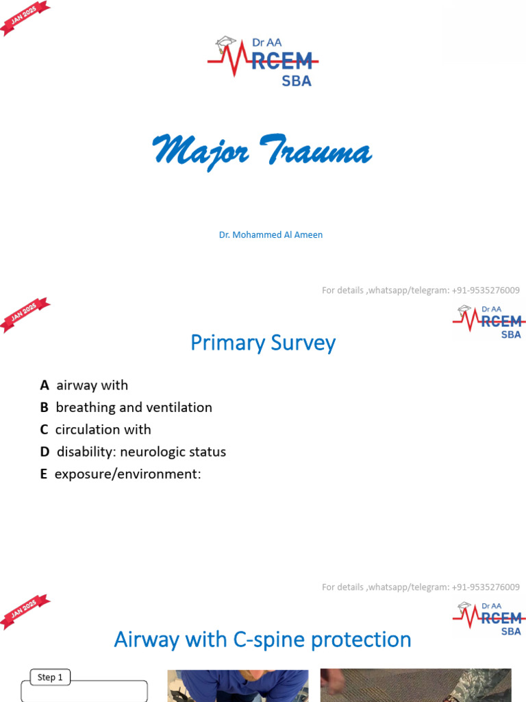 Major Trauma Management Guidelines | PDF | Burn | Spinal Cord