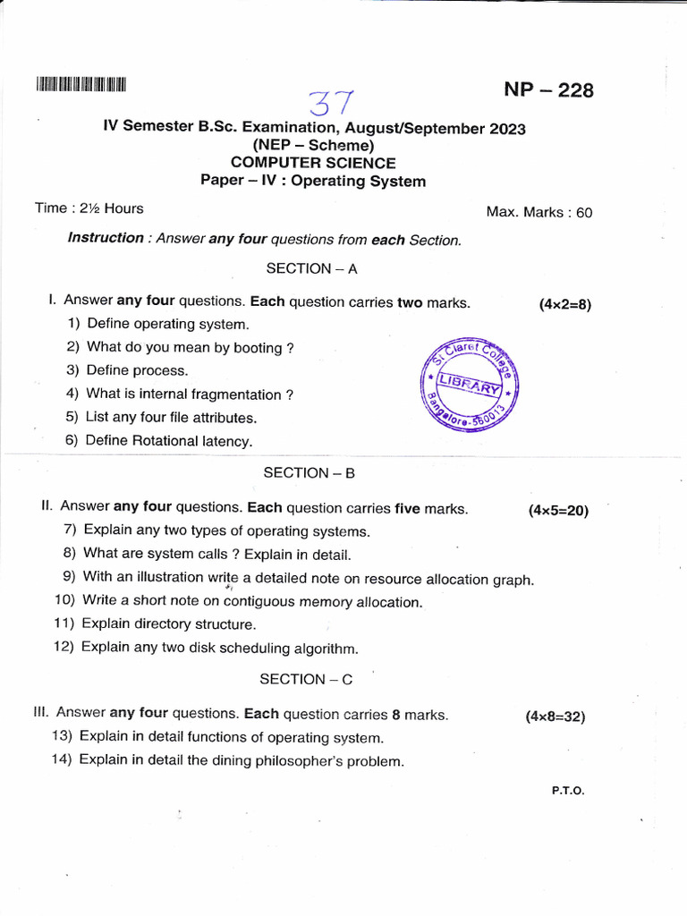 37 Operating System Aug Sep 2023 | PDF | Operating System | System Software