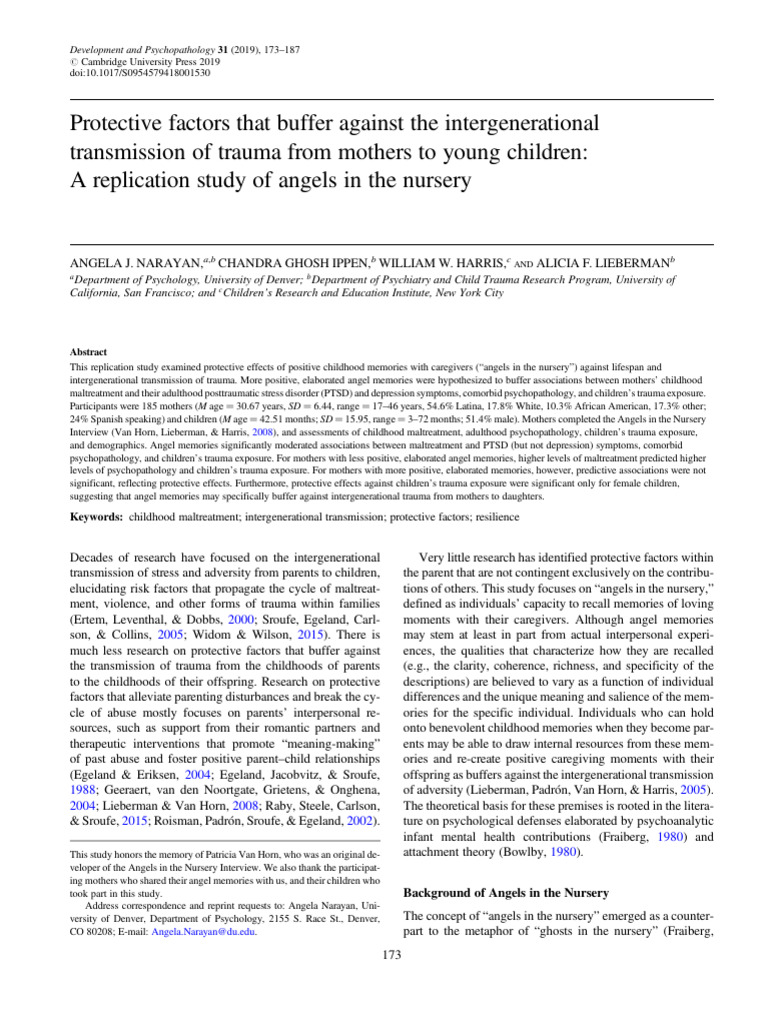 Protective Factors in Intergenerational Trauma | PDF | Psychological ...