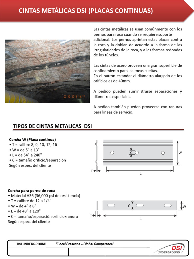 Tipos de Cintas Metálicas DSI | PDF